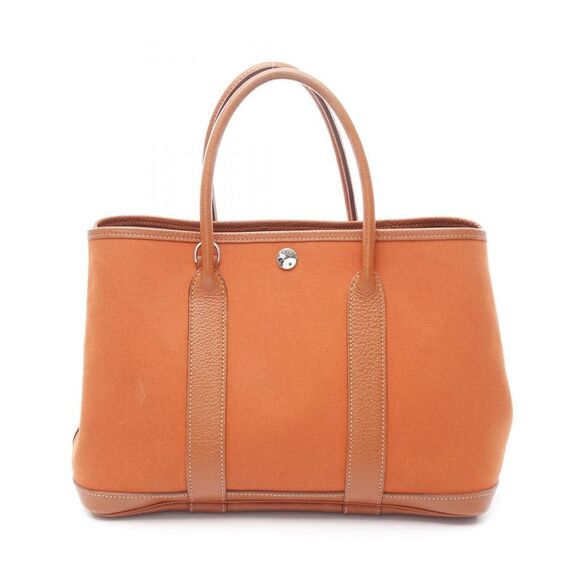 Hermes Garden Party TPM Toile Officier Leather Tote Bag - Picture 1 of 8